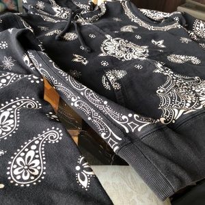 Free People Black White Pattern Zipper Jacket